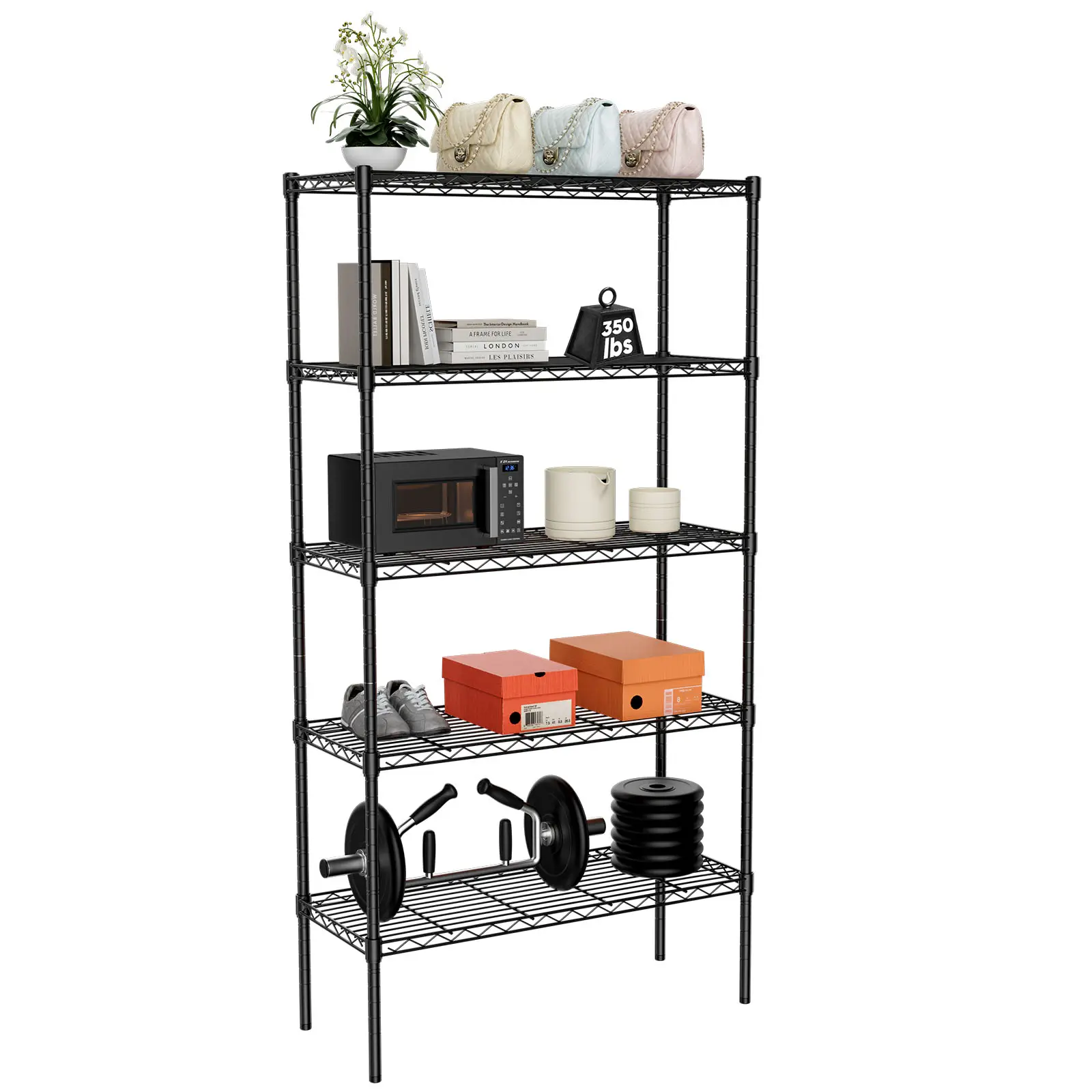 Home Bathroom Shelf - وحدة تخزين معدنية متينة من سويت