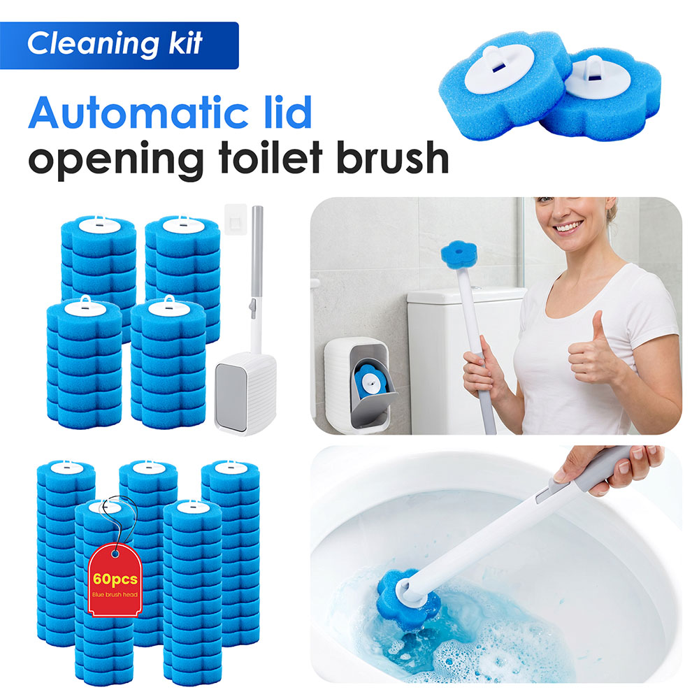 Home Bathroom Cleaning Kit - طقم فرشاة مرحاض جديد مع حامل