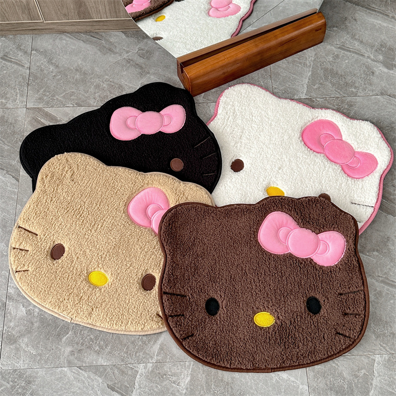 Home Bathroom Rugs - سجادة أنيمي هالو كيتي ناعمة، بساط