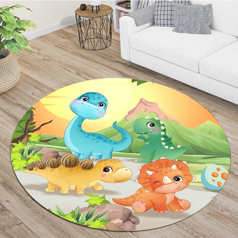Zara Home Bathroom Rug - سجادة مستديرة بتصميم ديناصور كرتوني لطيف