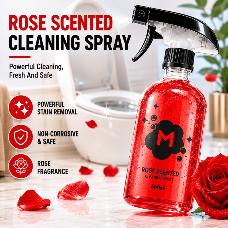 Home Bathroom Cleaning Solution - منظف مراحيض برائحة الورد، مزيل البقع،