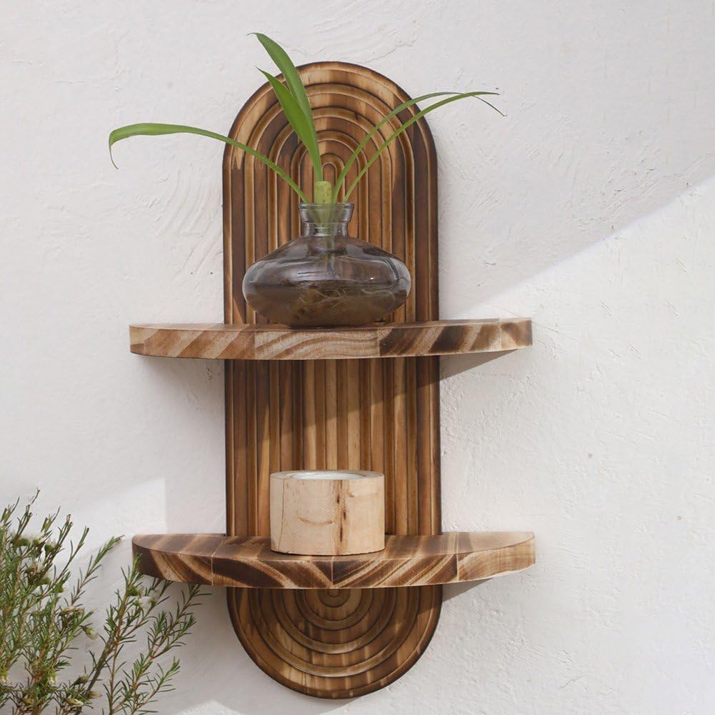 Home Bathroom Shelf - رف جداري بوهيمي معلق بتصميم قوس