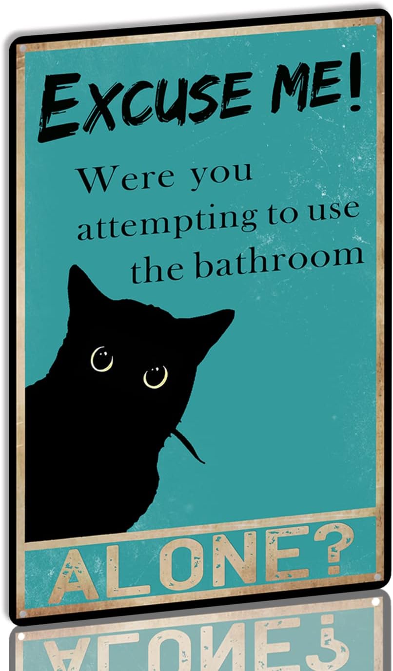 Home Alone Bathroom - YLUYINOM تين تسجيل مضحك القط الأسود
