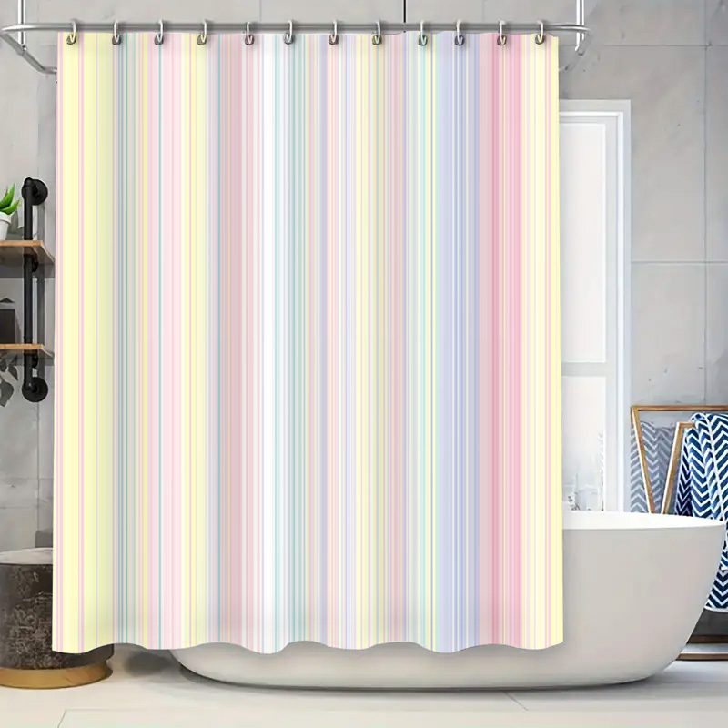 ستارة دش مخططة ناعمة بألوان ال - مراجعة Home Bathroom Colors وسعره