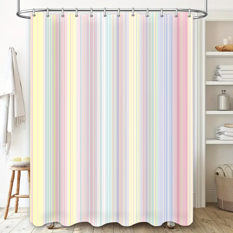 ستارة دش مخططة ناعمة بألوان ال - مراجعة Home Bathroom Colors وسعره