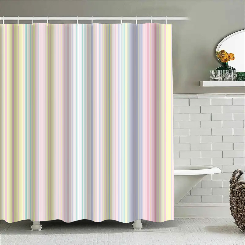 ستارة دش مخططة ناعمة بألوان ال - مراجعة Home Bathroom Colors وسعره