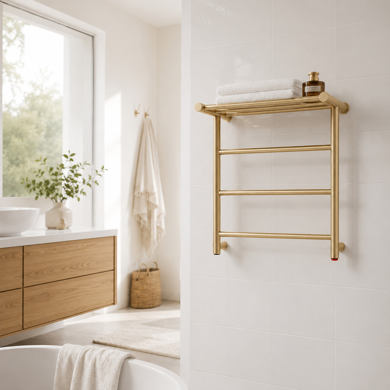 رف تسخين المناشف الكهربائي الج - مراجعة Home Bathroom Shelf وسعره