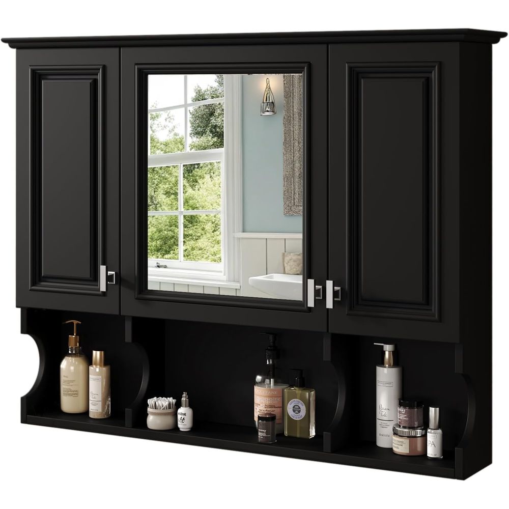 خزانة حائط للحمام مع مرآة، خزا - مراجعة Home Bathroom Shelf وسعره