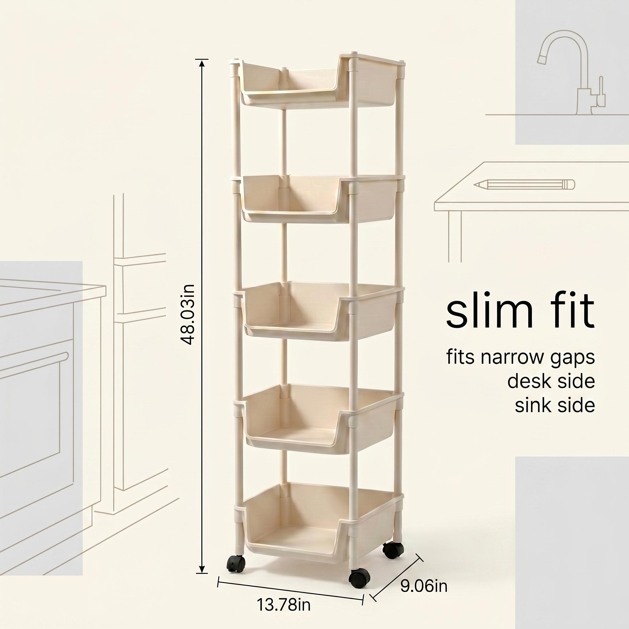 عربة تخزين نحيفة بخمسة طبقات م - مراجعة Home Bathroom Shelf وسعره