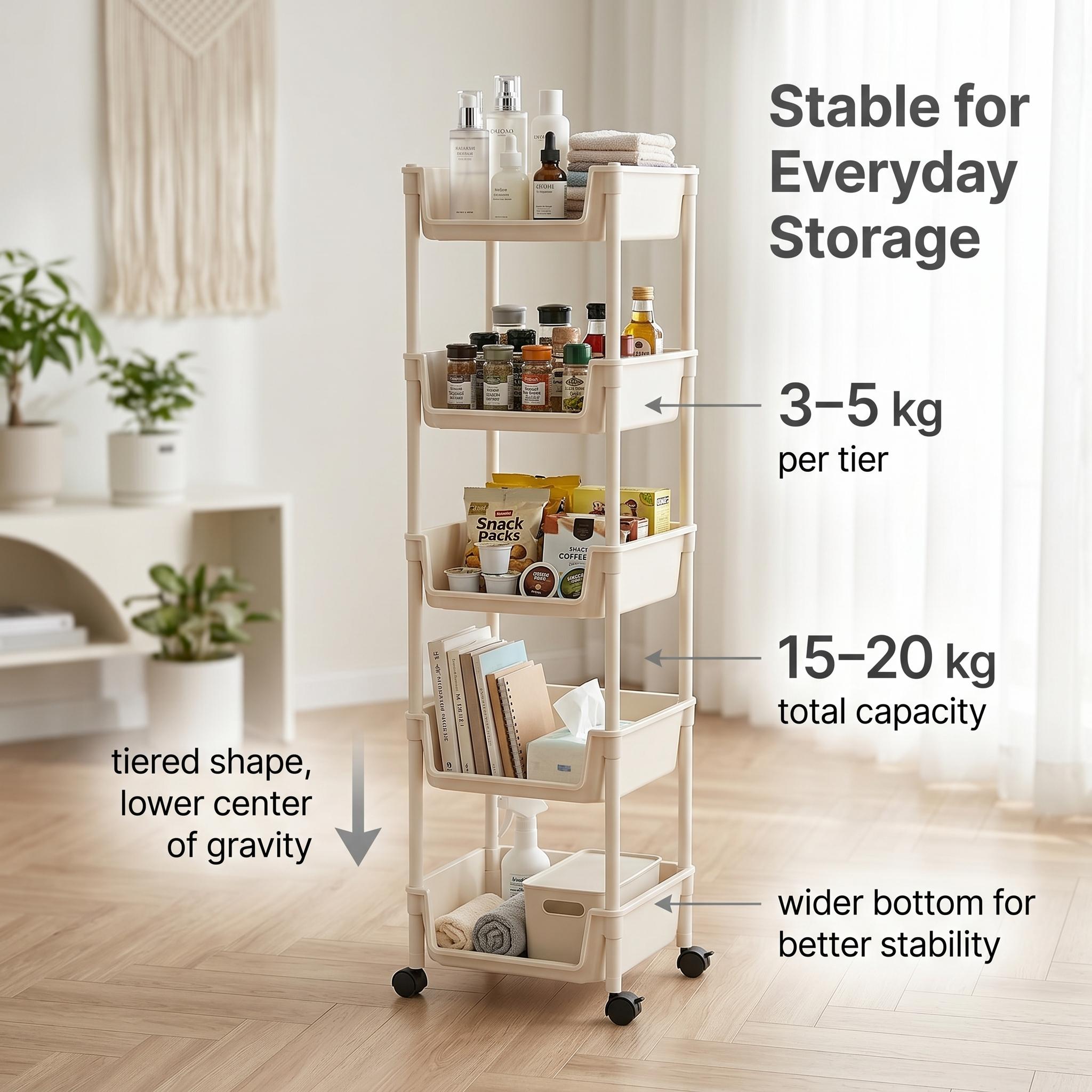 عربة تخزين نحيفة بخمسة طبقات م - مراجعة Home Bathroom Shelf وسعره