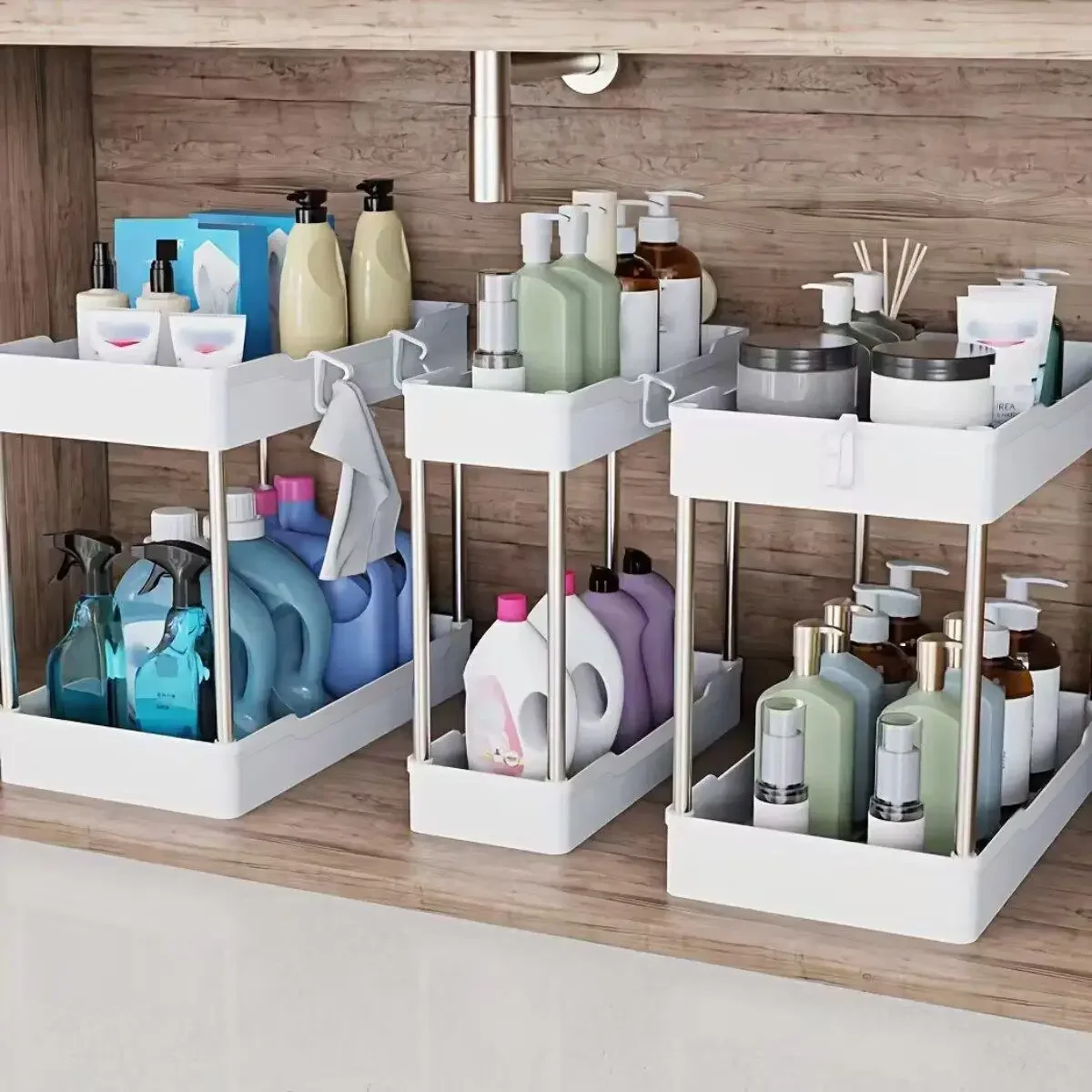 منظم تحت الحوض من 3 قطع/مجموعة - مراجعة Home Bathroom Shelf وسعره