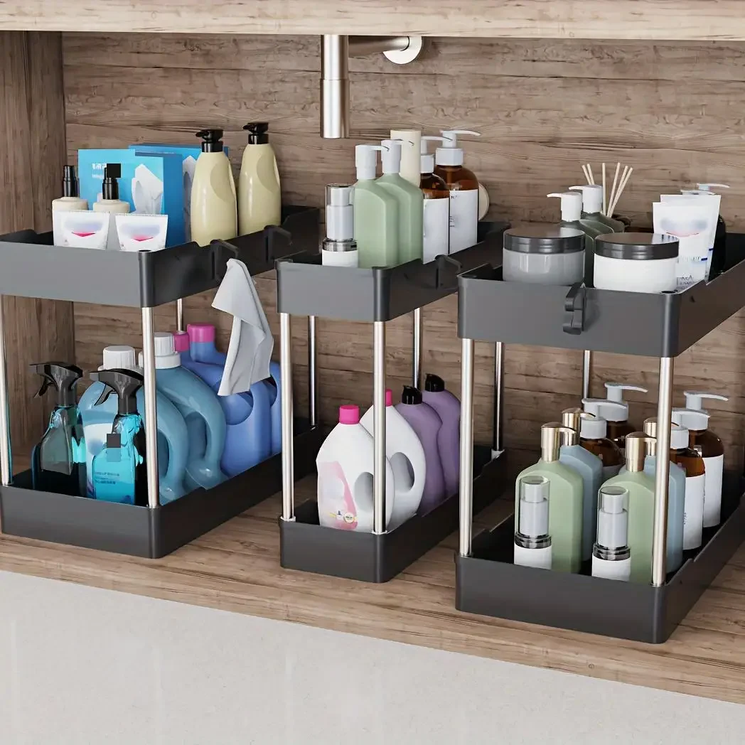 منظم تحت الحوض من 3 قطع/مجموعة - مراجعة Home Bathroom Shelf وسعره