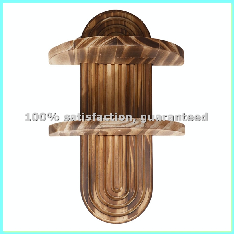 رف جداري هندسي من الخشب الريفي - مراجعة Home Bathroom Shelf وسعره