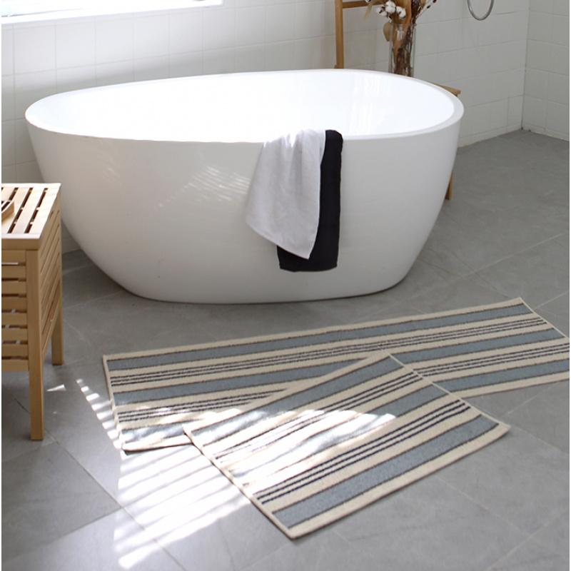 سجادة حمام كورية بسيطة مخططة م - مراجعة Zara Home Bathroom Rug وسعره