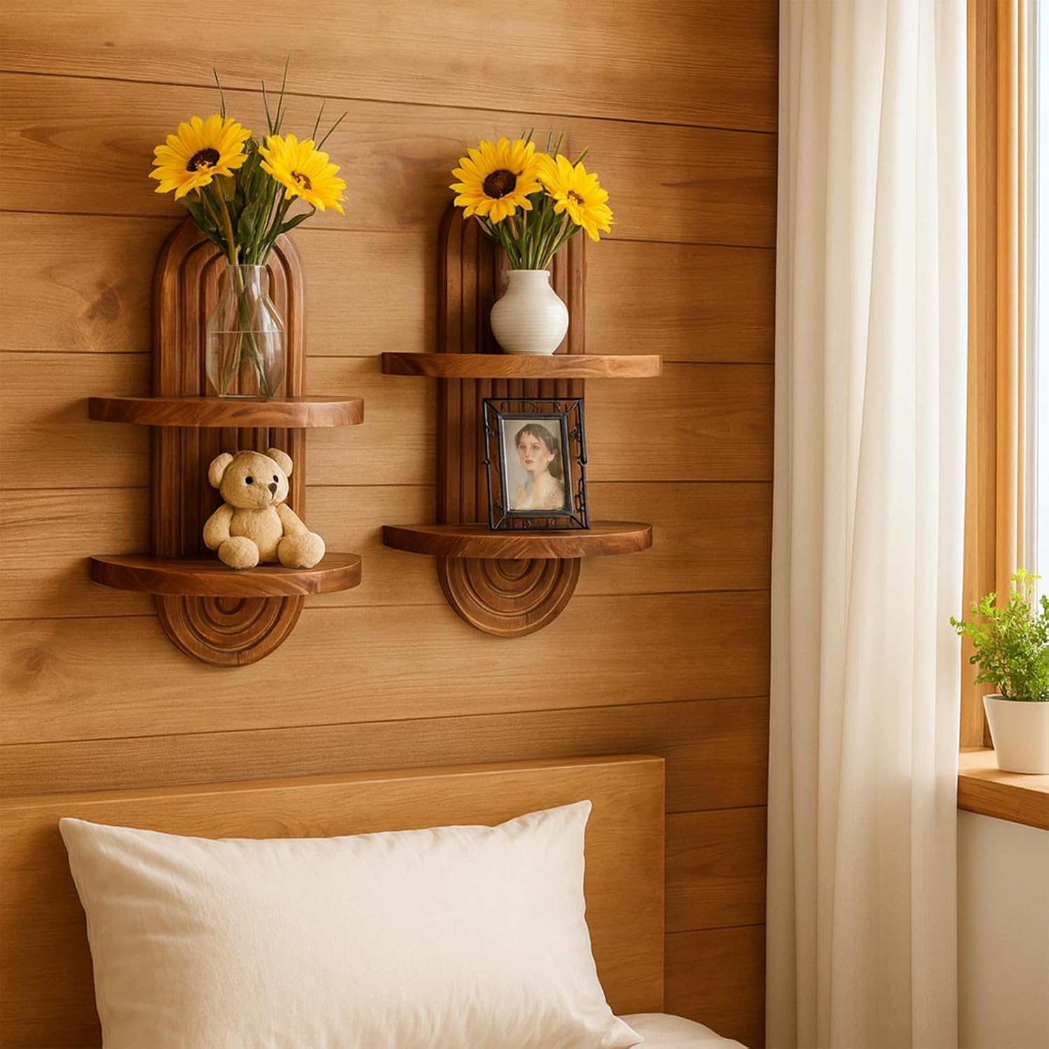 رفوف خشبية عائمة، رف تخزين متع - مراجعة Home Bathroom Shelf وسعره