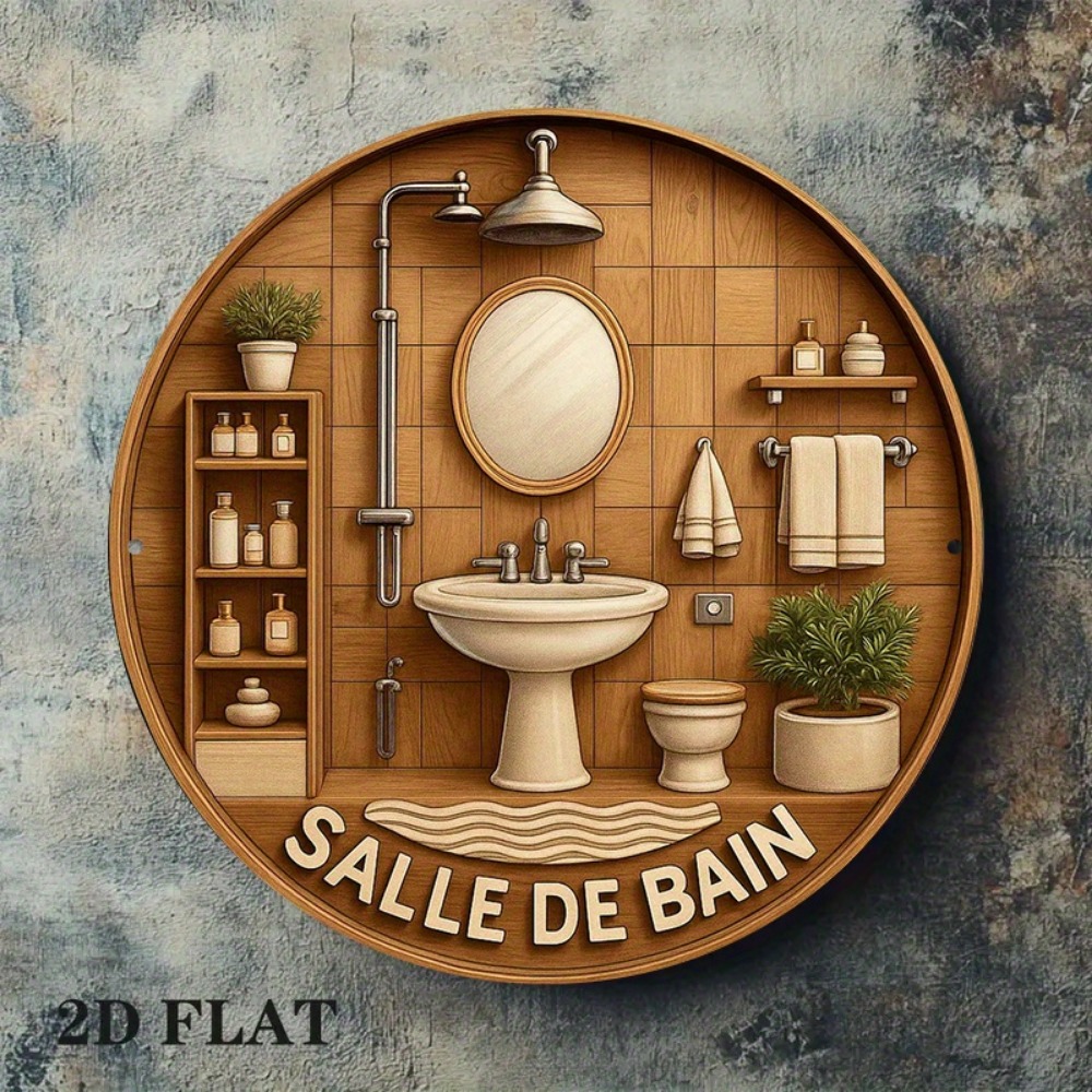 لوحة جدارية دائرية من الألومني - مراجعة Home Bathroom Wall Decor وسعره