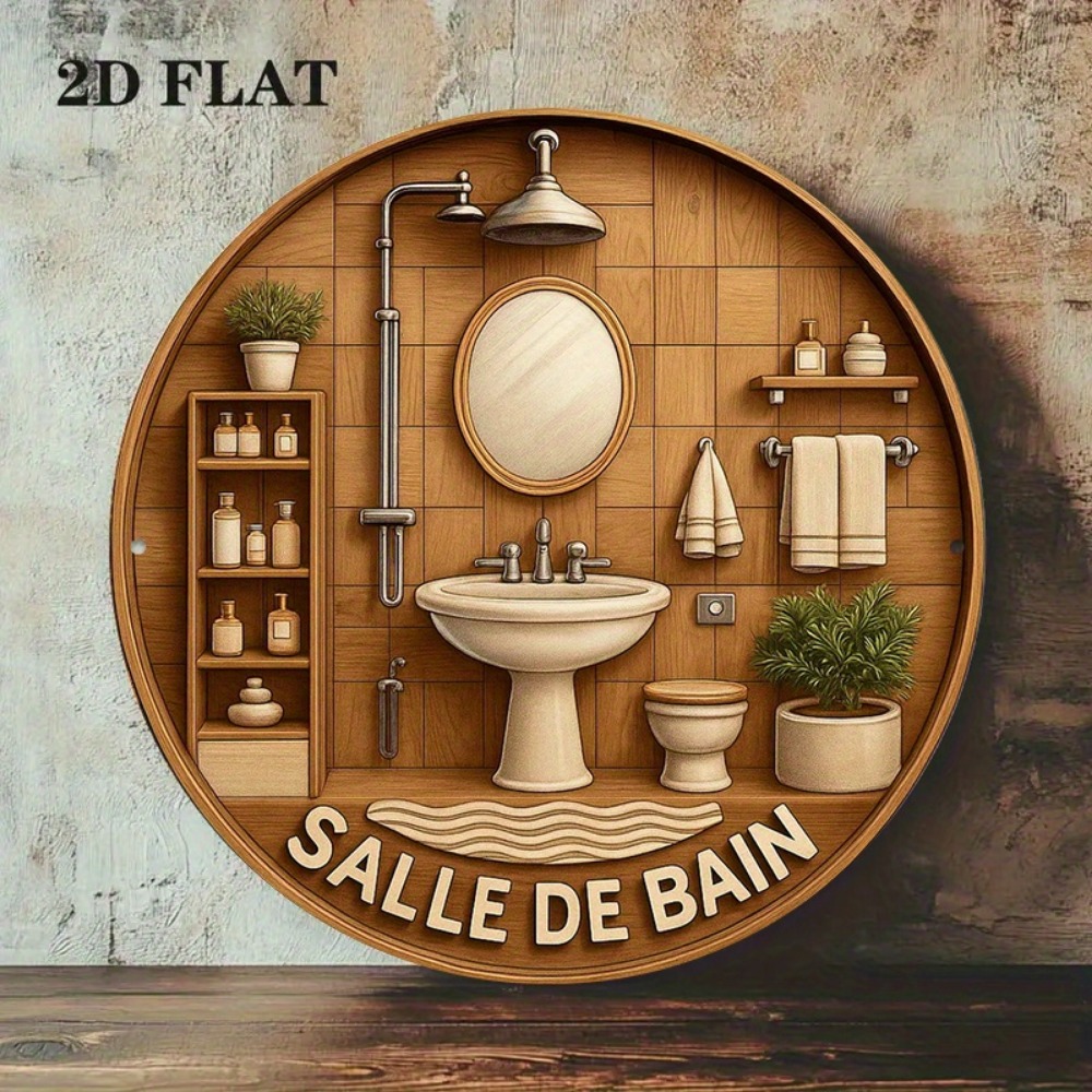لوحة جدارية دائرية من الألومني - مراجعة Home Bathroom Wall Decor وسعره