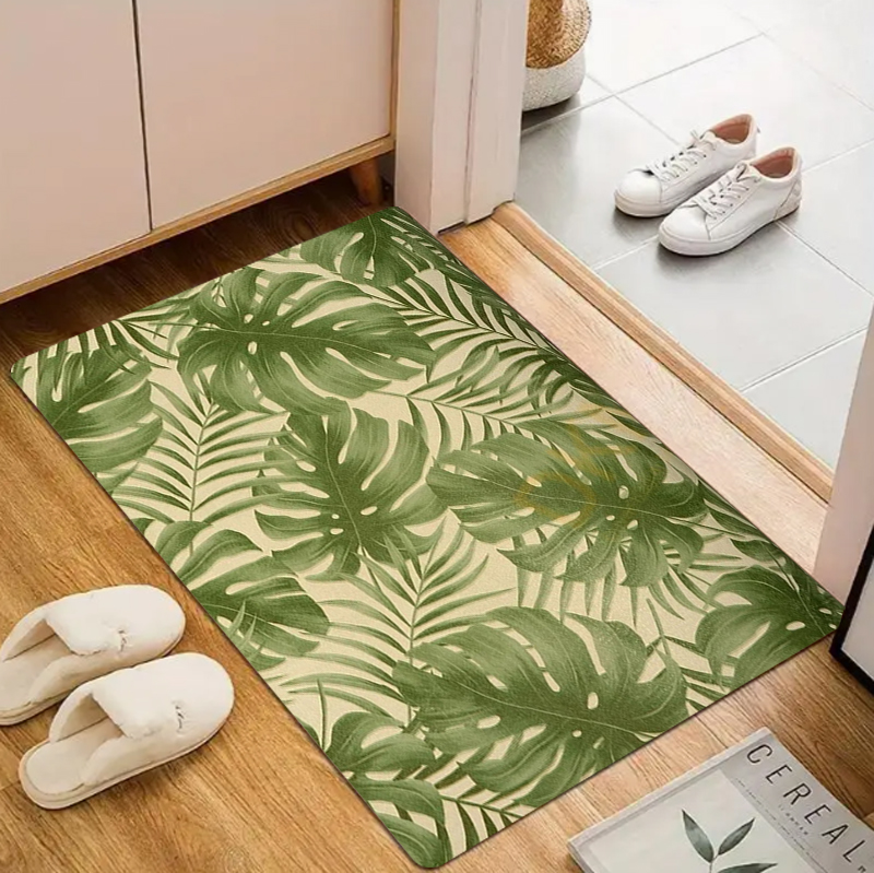 سجادة بنمط نباتات وأزهار على ا - مراجعة Zara Home Bathroom Rug وسعره