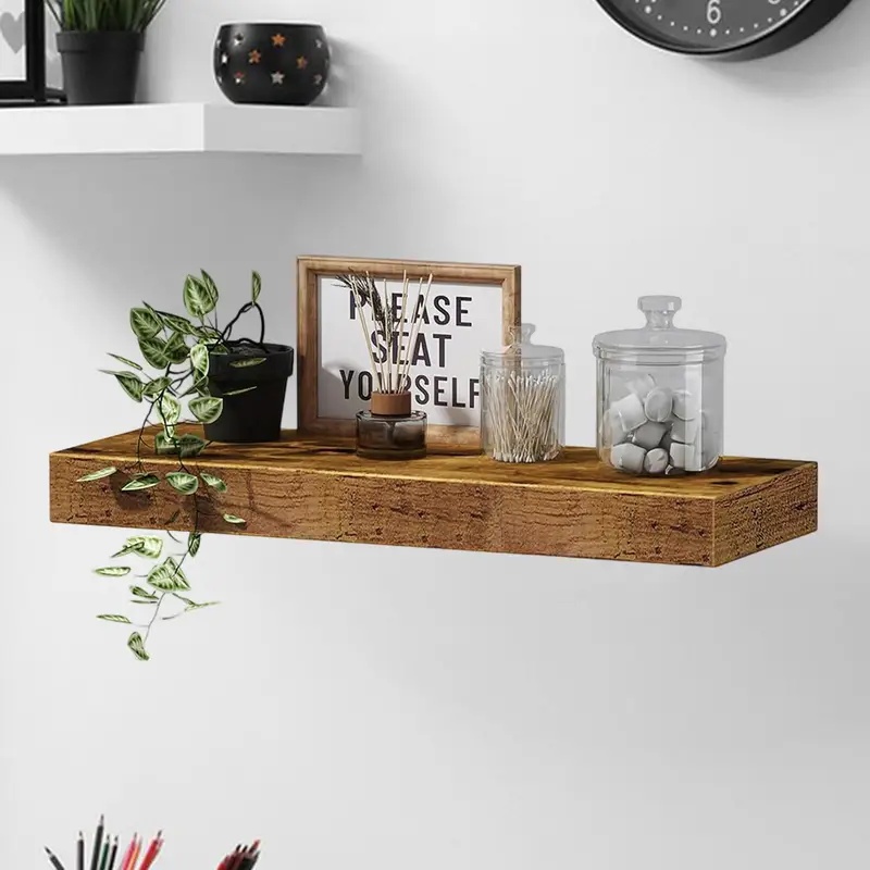 رف حائط عائم متين مع دعامات مخ - مراجعة Home Bathroom Shelf وسعره