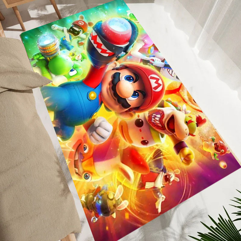 الكرتون S-Super M-Mario Bros ل - مراجعة Home Bathroom Rugs وسعره