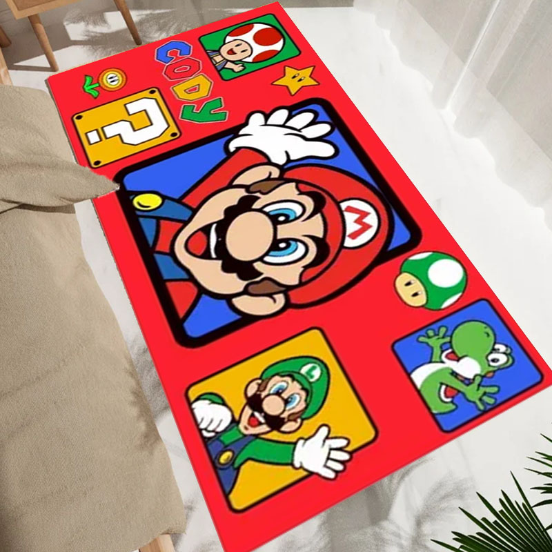 الكرتون S-Super M-Mario Bros ل - مراجعة Home Bathroom Rugs وسعره