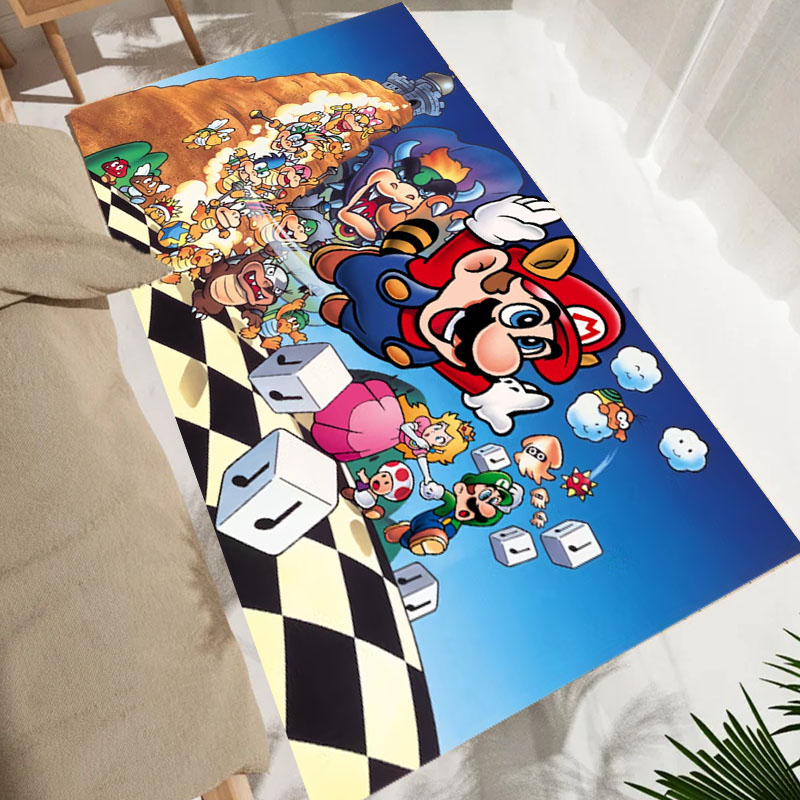 الكرتون S-Super M-Mario Bros ل - مراجعة Home Bathroom Rugs وسعره