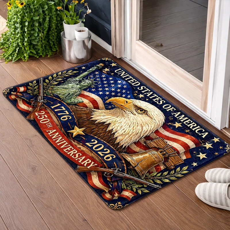 سجادة مدخل بتصميم يوم الاستقلا - مراجعة Zara Home Bathroom Rug وسعره
