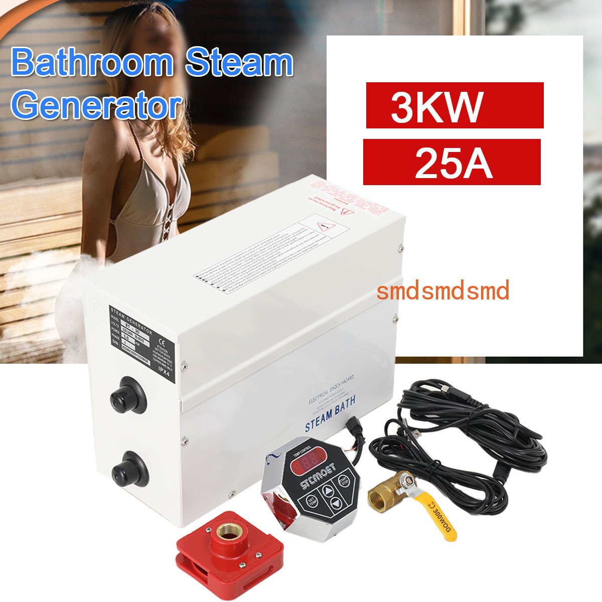 3KW مولد البخار آلة البخار الم - مراجعة Home Bathroom With Sauna وسعره