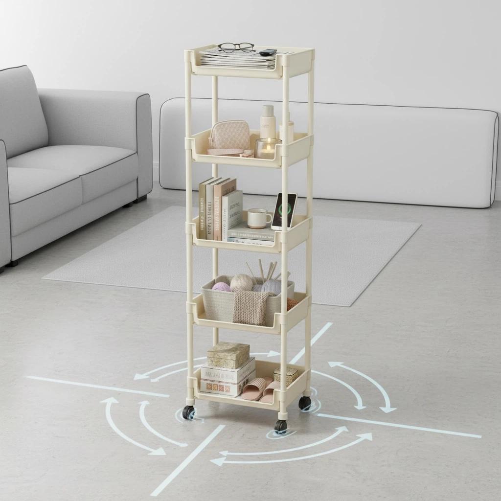 عربة تخزين بلاستيكية متعددة ال - مراجعة Home Bathroom Shelf وسعره